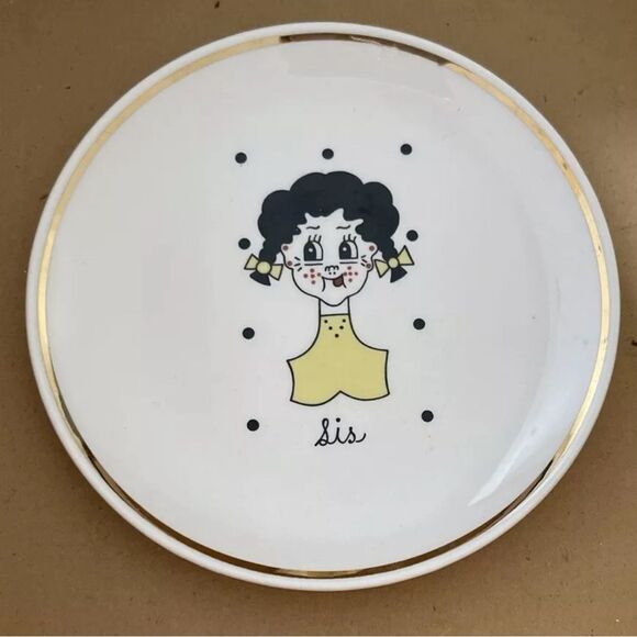Vintage RARE Sica China sister "Sis" 4 1/2" Plate Gold Rim. - Picture 1 of 2